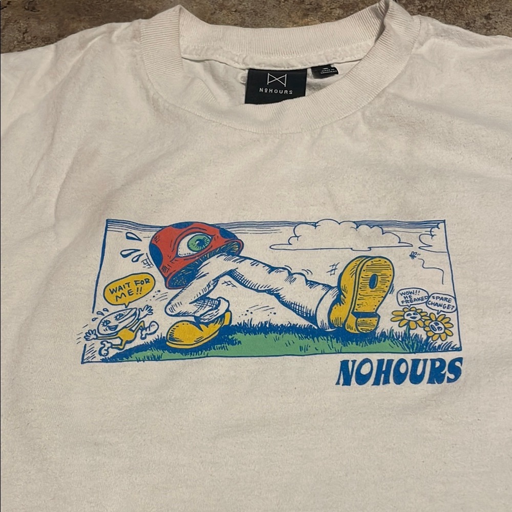 NOHOURS Graphic Tee in White Keep Trippin